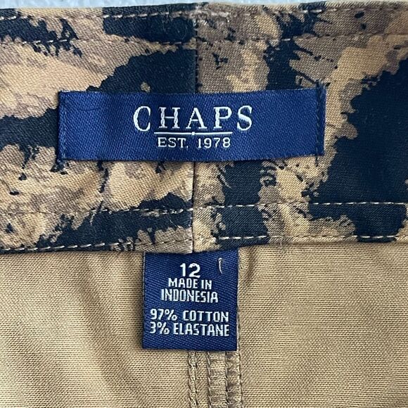 Chaps Skirt Womens Size 12 Animal Print Knee Length Unlined Slit Pockets Boho - Picture 6 of 9